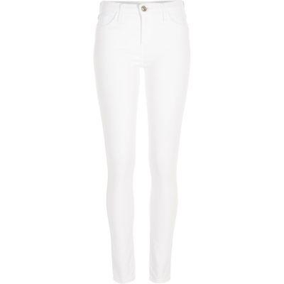 River Island Womens White Amelie Super Skinny Jeans
