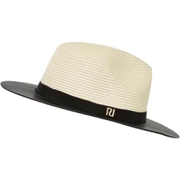 River Island Womens Contrast Brim Straw Fedora
