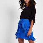 River Island Womens Wrap Tie Front Jacquard Mini Skirt