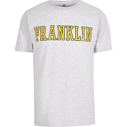 River Island Mens Franklin And Marshall Yellow Logo T-shirt