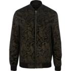 River Island Mens And Gold Paisley Velvet Bomber Jacket