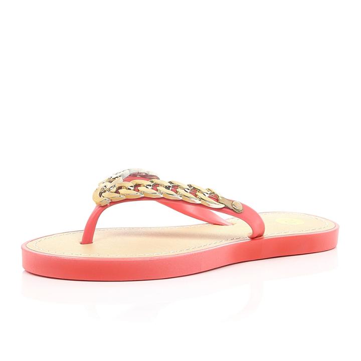 River Island Womens Chain Flip Flops
