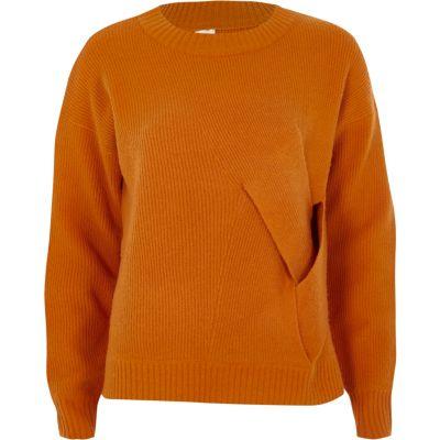 River Island Womens Crossover Wrap Side Knit Sweater