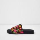 River Island Womens Floral Embroidered Sliders