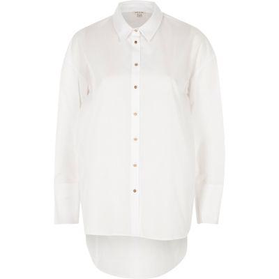 River Island Womens White Poplin Oversized Shirt
