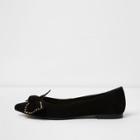 River Island Womens Suede Studded Bow Pointed Shoes