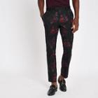 River Island Mens Floral Skinny Suit Trousers