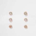 River Island Womens Gold Tone Flower Diamant Earrings Pack