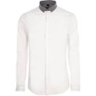 River Island Mens White Contrast Collar Muscle Fit Shirt
