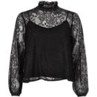 River Island Womens Lace Victoriana High Neck Blouse