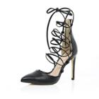 River Island Womens Leather Lace Up Pumps
