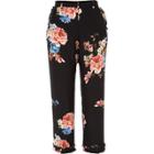 River Island Womens Floral Print Ruffle Cropped Trousers