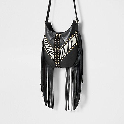 River Island Womens Leather Zebra Print Cross Body Bag