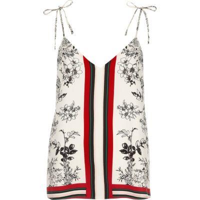 River Island Womens Floral Stripe Print Cami Top