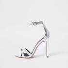 River Island Womens Silver Metallic Barely There Sandals
