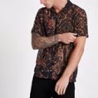 River Island Mens Chain Print Sheer Revere Shirt