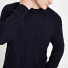 River Island Mens Cable Knit Crew Neck Sweater