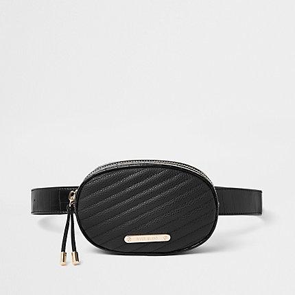 River Island Womens Croc Quilted Circle Belt Bum Bag