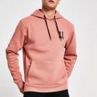 River Island Mens Rust Svnth Chest Embroidered Hoodie
