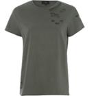 River Island Womens Slashed Short Sleeve T-shirt