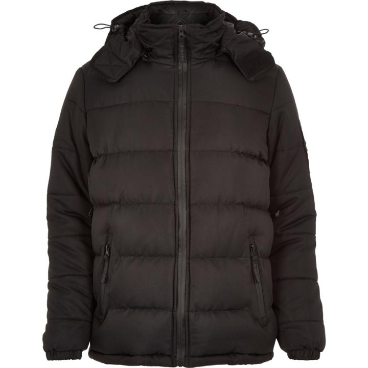 River Island Mensblack Bellfield Quilted Padded Winter Coat