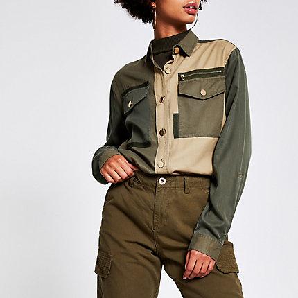 River Island Womens Colour Blocked Long Sleeve Shirt