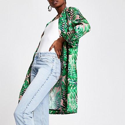 River Island Womens Palm Print Jacquard Blazer