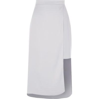 River Island Womens Asymmetric Hem Midi Skirt