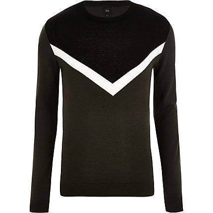 River Island Mens Contrast Crew Neck Sweater