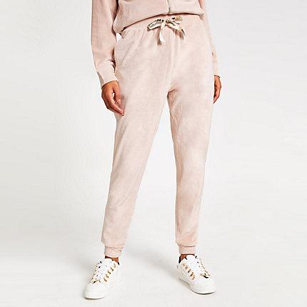 River Island Womens Velour Drawstring Joggers