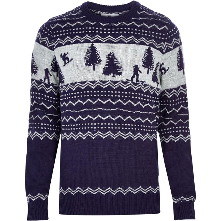 River Island Mensnavy Bellfield Ski Scene Sweater