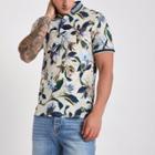 River Island Mens Muscle Fit Floral Polo Shirt
