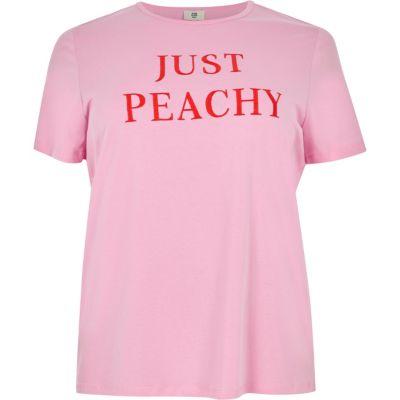 River Island Womens Plus 'just Peachy' Boyfriend T-shirt