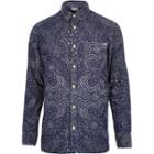 River Island Mensnavy Jack & Jones Premium Paisley Shirt