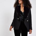 River Island Womens Faux Fur Button Tux Style Jacket