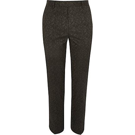 River Island Mens Jacquard Stretch Skinny Smart Trousers