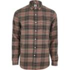 River Island Mens Check Button-down Long Sleeve Shirt