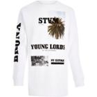 River Island Menswhite Systvm Young Lords Print Sweatshirt