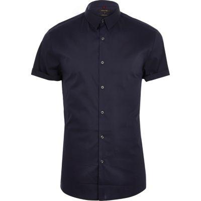 River Island Mens Muscle Fit Short Sleeve Shirt