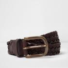 River Island Mens Braided Leather Belt