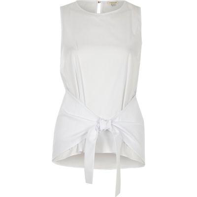 River Island Womens Whitetie Knotk Top