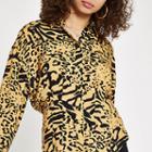 River Island Womens Leopard Print Tucked Waist Shirt