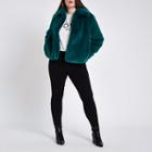 River Island Womens Blue Plush Coat