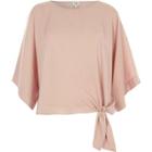 River Island Womens Short Sleeve Knot Side Top