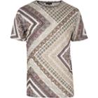 River Island Mensecru Paisley Square Print T-shirt