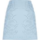 River Island Womens Laser Cut Faux Leather Mini Skirt