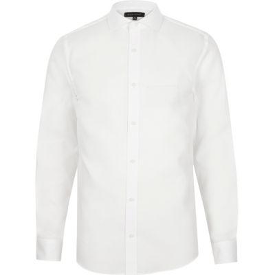 River Island Mens White Semi Cutaway Slim Fit Shirt