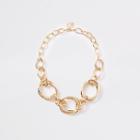 River Island Womens Gold Colour Chunky Circle Necklace