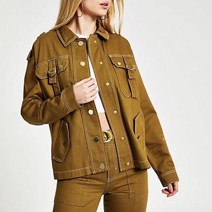 River Island Womens Utility Denim Army Jacket
