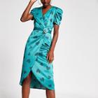 River Island Womens Heart Print Wrap Midi Dress
